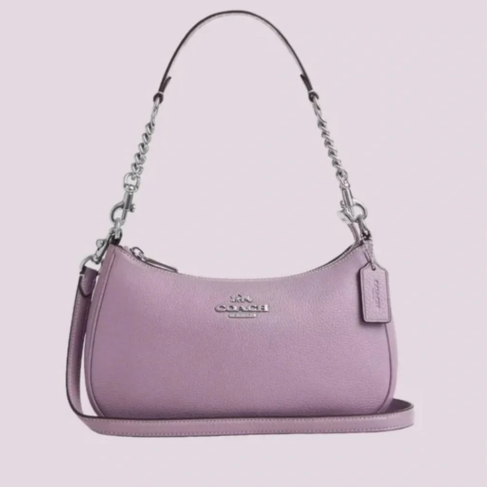 Coach Purple Leather Shoulder Bag - Picture 1 of 6